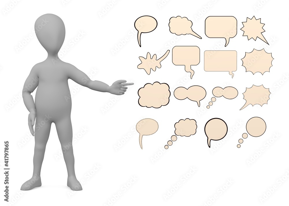 3d render of cartoon character with speech bubble 3d render of cartoon character with speech bubble