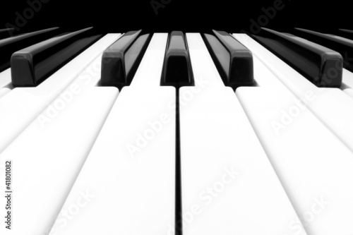 Wide angle shot of Piano Keyboard