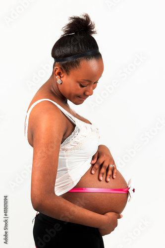 pregnant African woman black  metisse photo