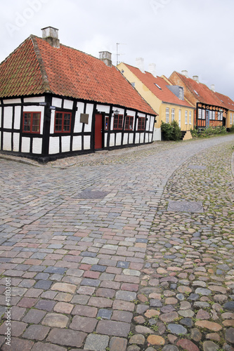 cobbled street ebeltoft village denamrk photo