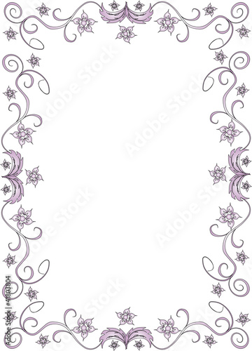 floral purpel black frame