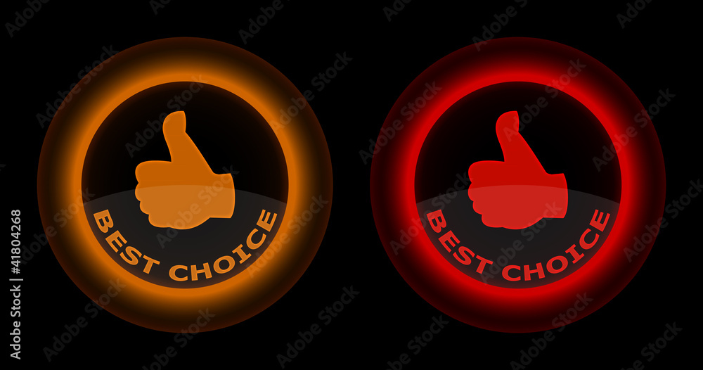 red and gold best choice button red and gold best choice button