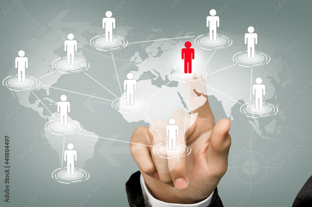 Hand pick red man of Social Network Hand pick red man of Social Network