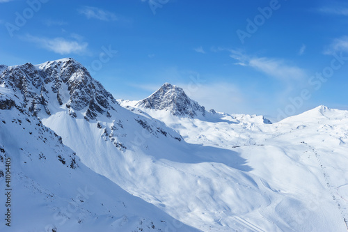 Mountains with snow in winter