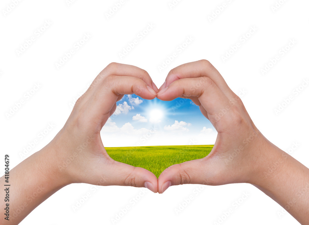 Human hand and nature concept inside Human hand and nature concept inside