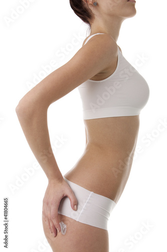 Girl inflicting cream