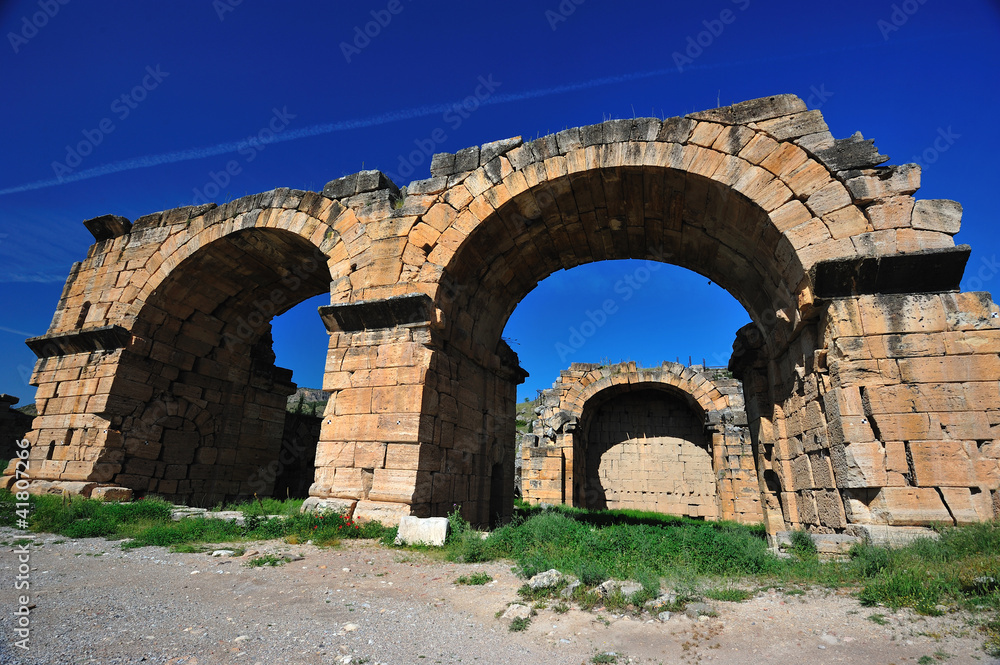ruins of Hierapolis , Pamukkale , Turkey