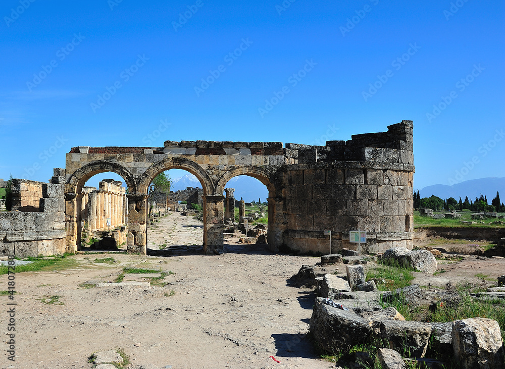 ruins of Hierapolis , Pamukkale , Turkey