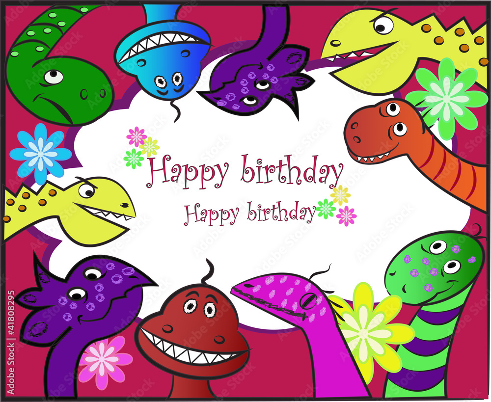 Obraz premium Bright ridiculous dinosaurs