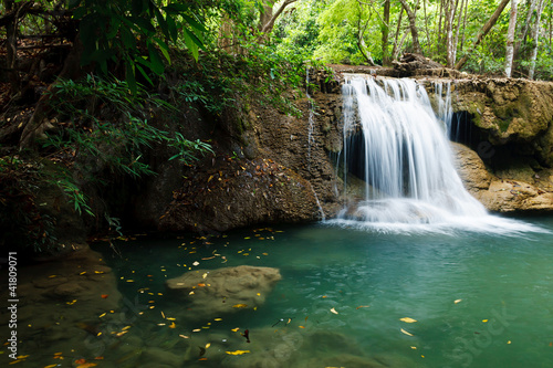 Waterfall in National Park   Kanchanaburi Province   Thailand