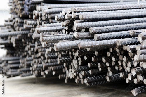 Obraz na płótnie Steel rods or bars used to reinforce concrete w salonie
