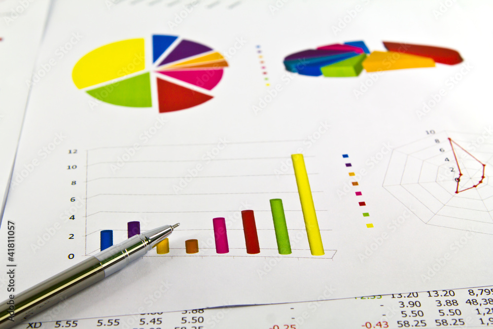 Pen and business graph