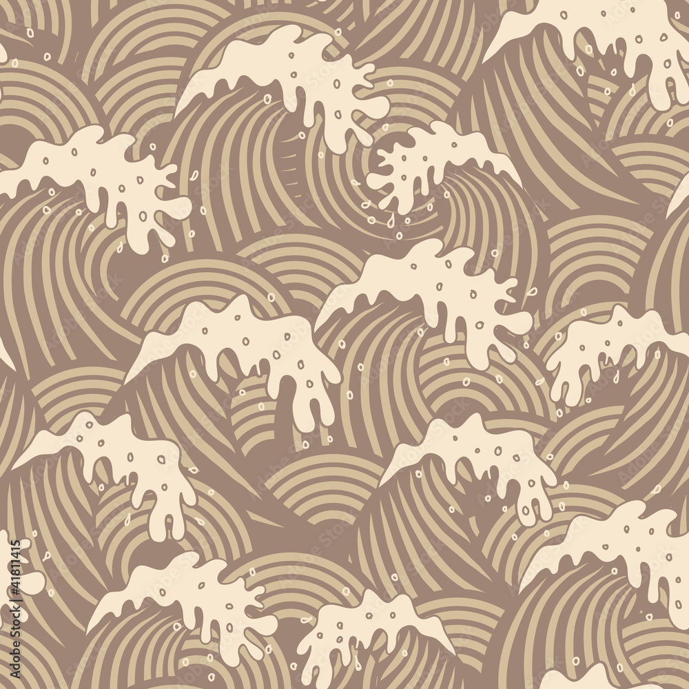 Fototapeta Seamless pattern with waves