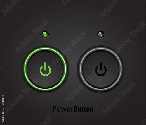 Black led light power button