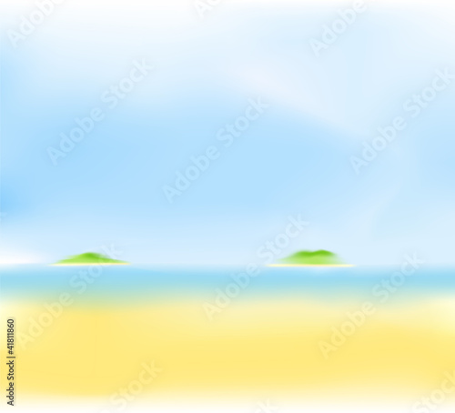 Fototapeta Naklejka Na Ścianę i Meble -  summer beach blur background