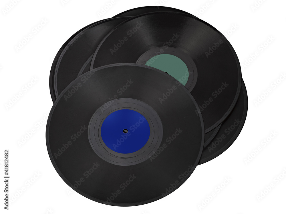 Obraz premium Stack of old vinyl record
