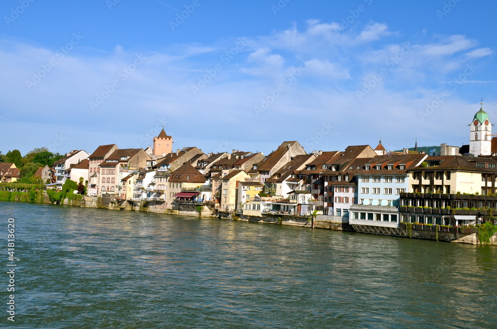 Fototapeta premium River Houses in Rheinfelden, Switzerland