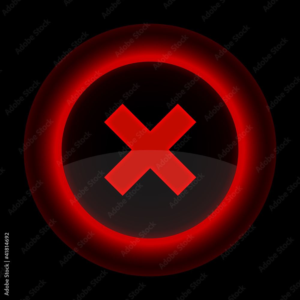 Obraz premium Red glossy web button with delete sign