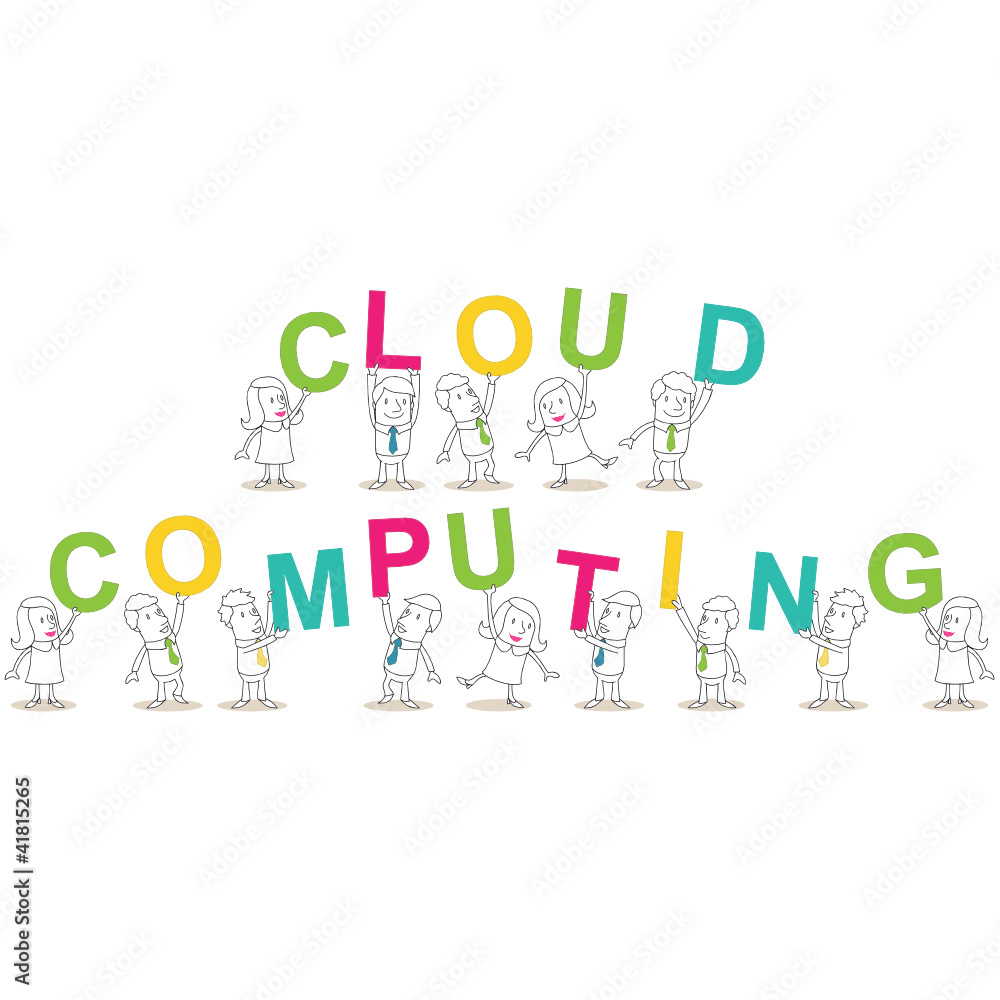 Geschäftsleute, Buchstaben, CLOUD COMPUTING