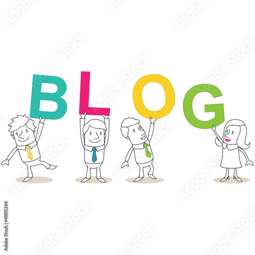 Geschäftsleute, Buchstaben, BLOG
