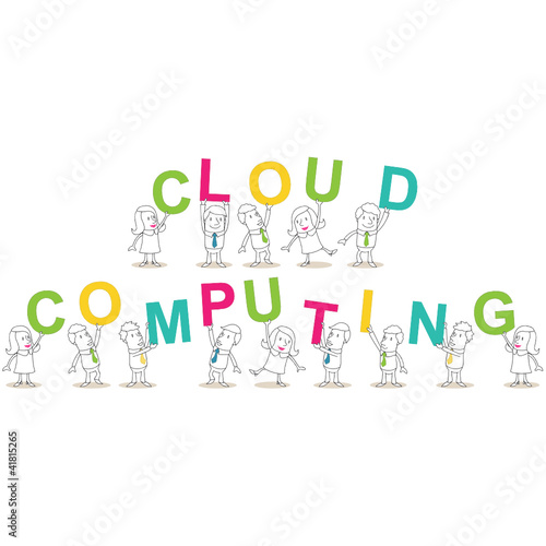 Geschäftsleute, Buchstaben, CLOUD COMPUTING