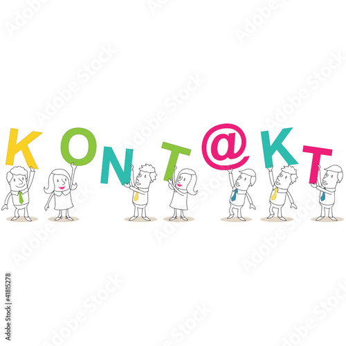 Geschäftsleute, Buchstaben, KONT@KT