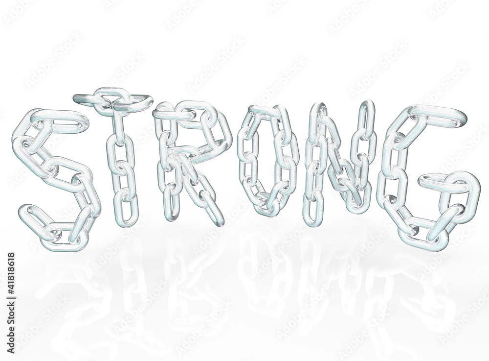 Strong Chain Link Word Letters Metal Chains Strong Chain Link Word Letters Metal Chains