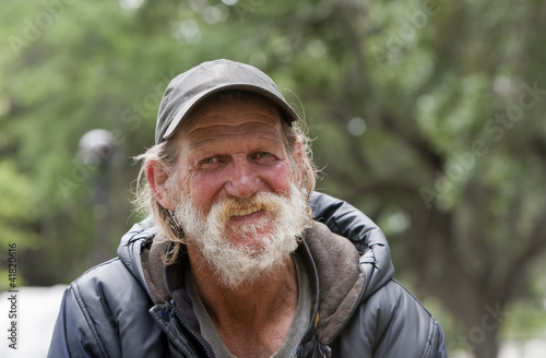 Happy Homeless Man