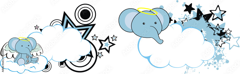Obraz premium elephant angel cloud copyspace1