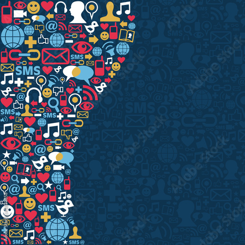 Social media network icon background