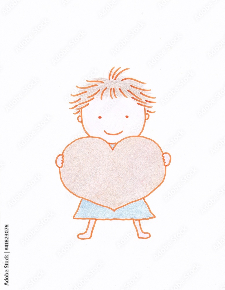 child holding big heart