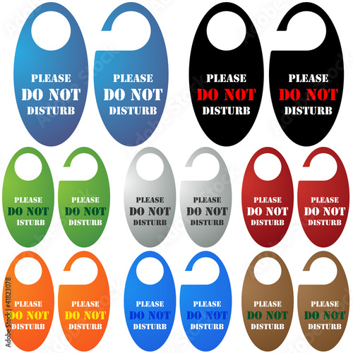 Do not disturb vector icons tag set isolated on white