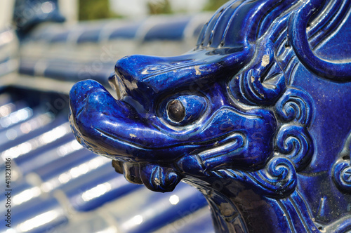Photography Dragon figure on wall tiles, Temple of Heaven, Beijing