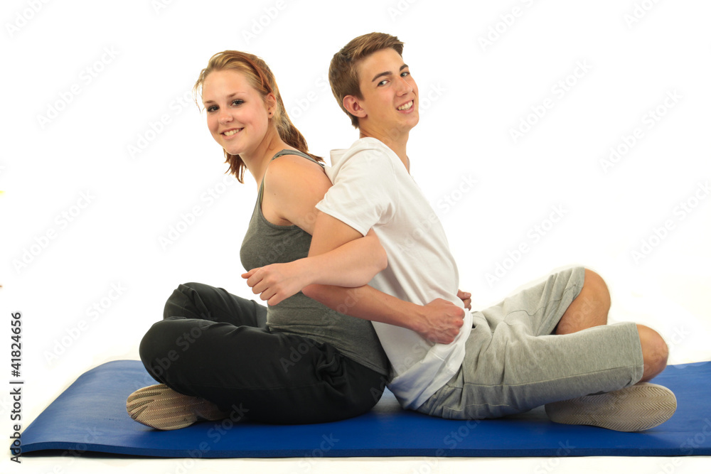 Gymnastik Frau und Mann 6.12