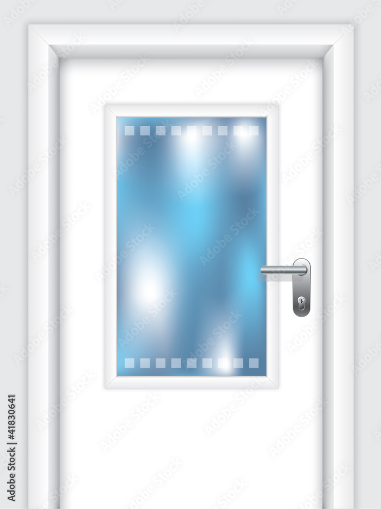 Door with dotted window Door with dotted window