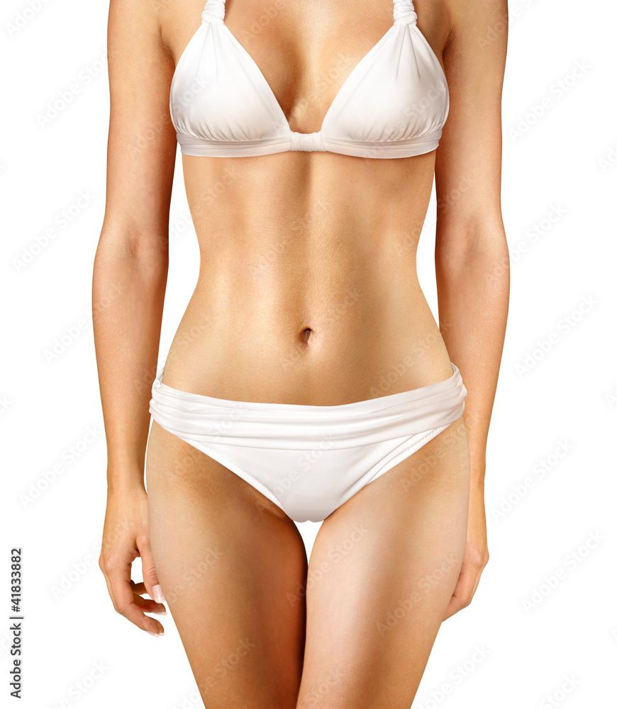 body of woman on white background l