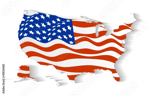 USA flag in statea photo