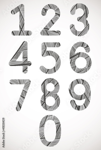 Retro style numbers typeset.