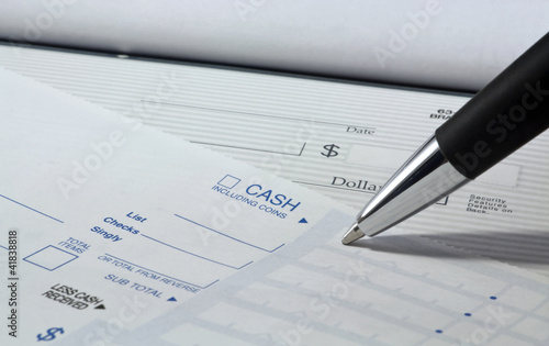 Filling out deposit slip