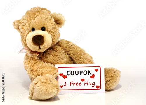 Teddy bear with hug coupon