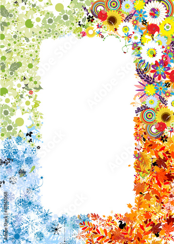 Four seasons frame - spring, summer, autumn, winter.
