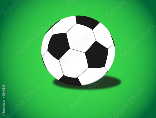 Illustration of soccer ball on green background