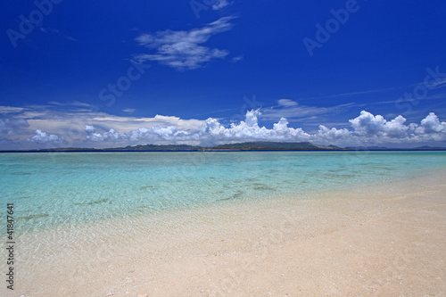 Fototapeta Naklejka Na Ścianę i Meble -  綺麗なサンゴの海と夏空