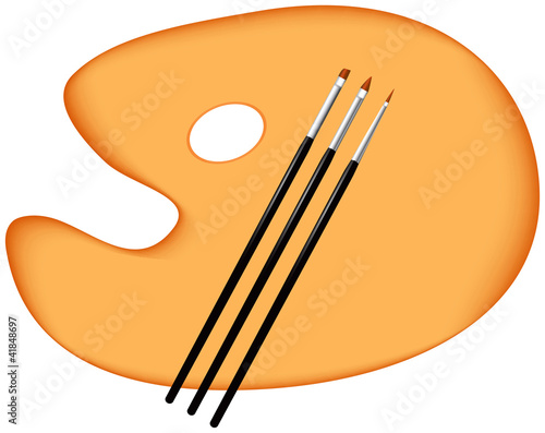 Palette and brushes