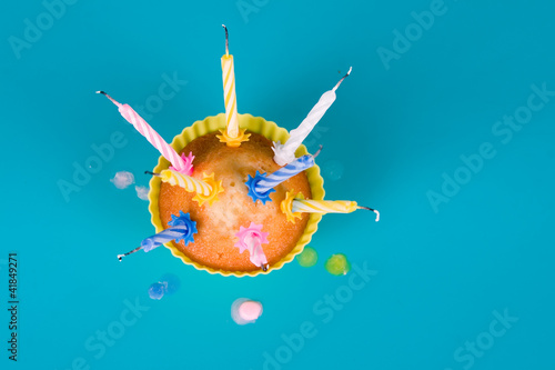 Wallpaper Mural Festive cupcake with a blow out candles Torontodigital.ca