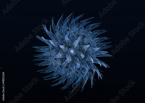 Microscopic Virus Rendering on black