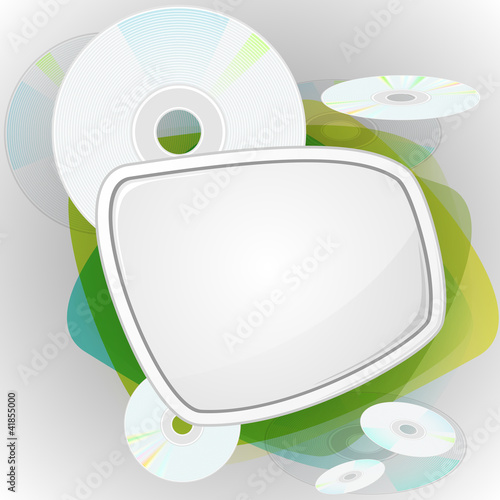 Speech bubble with compact disk