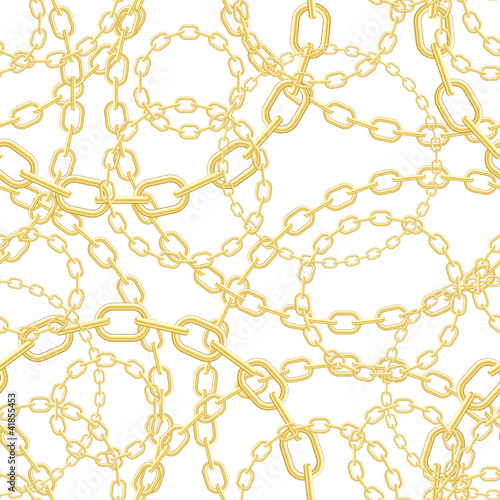 Gold chain seamless vector background.