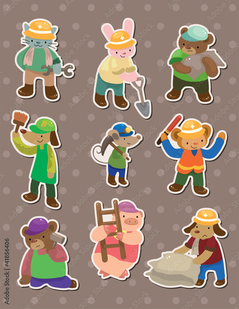 Fototapeta premium animal worker stickers