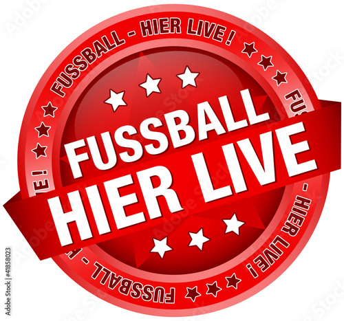 Button "Fussball-hier live" rot